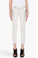 Pierre Balmain Offwhite Paneled Jeans