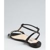 Prada Black Leather Embellished Tstrap Sandals in Black - Lyst