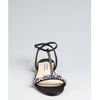 Prada Black Leather Embellished Tstrap Sandals in Black - Lyst