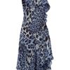 Roberto Cavalli Leopard Print Silk Georgette Dress in Blue (animal) - Lyst