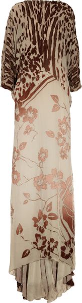 Roberto Cavalli Printed Devoré Velvet Gown in Animal (taupe) - Lyst
