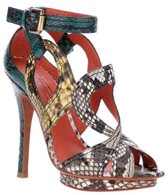 Santoni Python Skin Sandal - Lyst