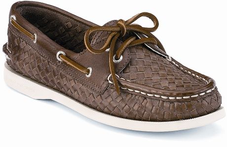 sperry woven leather women's