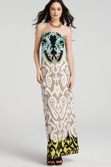 Tibi Dress Printed Strapless Maxi - Lyst