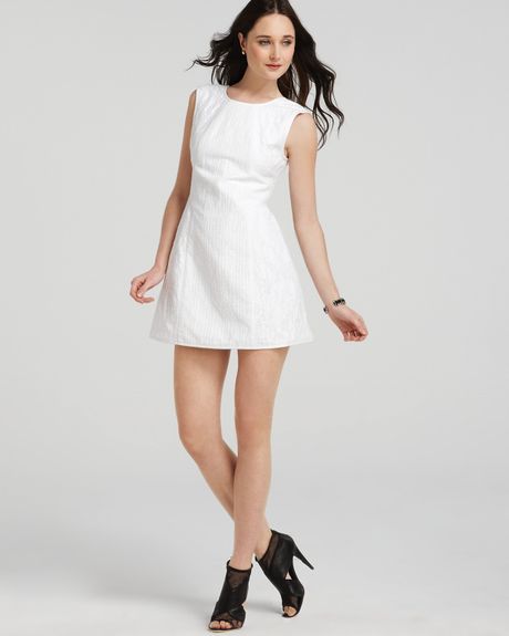 Tibi Dress Jacquard in White - Lyst
