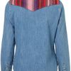 Topshop Tapestry Yoke Denim Shirt in Blue (mid stone) - Lyst