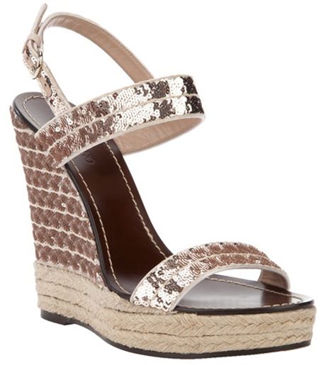 Valentino Wedge Sandal in Brown - Lyst