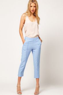 ASOS Collection Asos Linen Pintuck Crop Trouser - Lyst