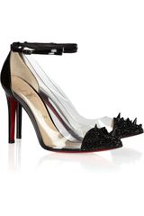 Christian Louboutin Just Picks 100 Studded Patent Leather And Pvc Pumps