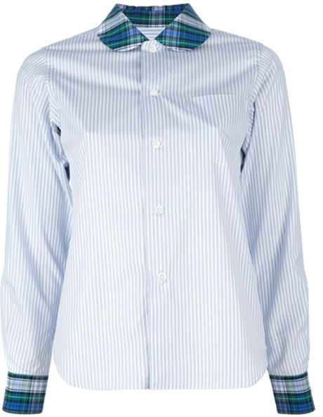 Comme Des Garçons Contrasting Collar Shirt in Blue - Lyst