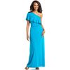 Dkny One Shouder Short Sleeve Ruffle Maxi in Blue (bright peacock) - Lyst