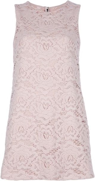 Dolce & Gabbana Lace Sleeveless Dress in Beige (nude) - Lyst