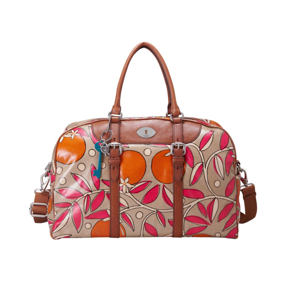 Fossil Vintage Keyper Coated Canvas Duffle in Floral (fruit) Lyst