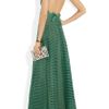Giulietta Twill and Tulle Halterneck Gown in Green - Lyst