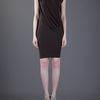 Lanvin Draped Dress in Gray (anthracite) - Lyst