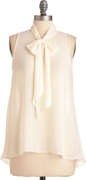 Modcloth Sheer Style Top in White in White - Lyst