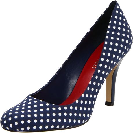 Nine West Nine West Womens Ambitious Pump in Blue (navy/white fabric) - Lyst