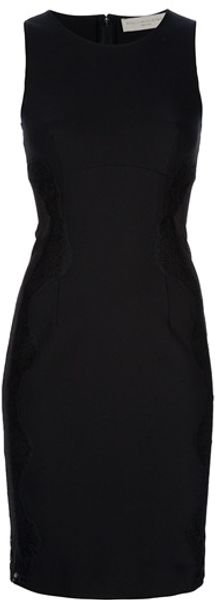  Sheer Panel Fitted Dress 