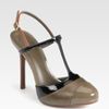 Tory Burch Lexa Twotone Leather Tstrap Pumps in Beige (multicolor) - Lyst