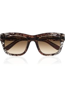 Valentino Dframe Laceprint Acetate Sunglasses - Lyst