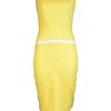 Victoria Beckham Basket Weave Banded Dress in Yellow (lemon) - Lyst