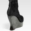 Alice + Olivia Suede Wedge Ankle Boots in Black - Lyst