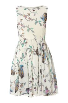 Ax Paris Ax Paris Bird Print Chiffon Dress - Lyst