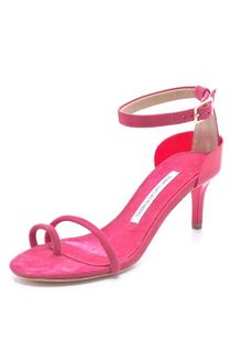Diane Von Furstenberg Baina Suede Mid Heel Sandals - Lyst