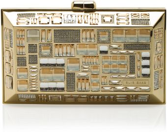 Elie Saab Sml Crystal Gold Clutch - Lyst