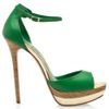 Elie Saab Peep Toe Platform Sandals in Green - Lyst