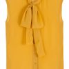 Elie Saab Sl Chiffon Bow Neck Top in Yellow - Lyst