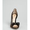 Fendi Tobacco Zucca Canvas Bow Peep Toe Pumps in Brown (tobacco) - Lyst