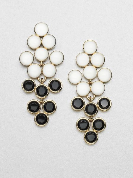 Kate Spade Dual Color Chandelier Earrings in Black - Lyst
