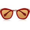 Miu Miu Cat Eyeframe Glitter Acetate and Metal Sunglasses in Red - Lyst