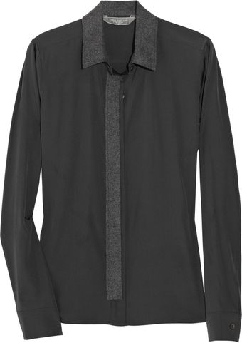  Contrasttrim Silkblend Shirt 
