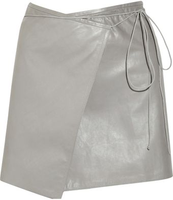  Leather Wrap Mini Skirt 