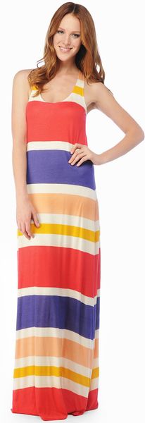  Block Stripe Maxi Dress 