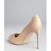 Stella Mccartney Brown Sugar Faux Patent Leather Peep Toe Platform Heels in Beige (brown) - Lyst