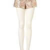 Topshop Floral Metallic Pink Shorts in Pink - Lyst