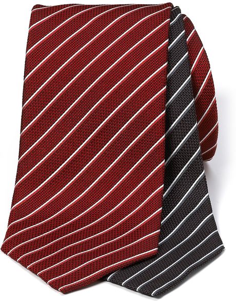 Armani Silk Thinstripe Tie in Blue for Men (navy grey) - Lyst
