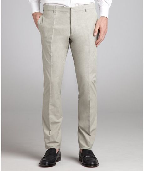 Balenciaga Grey Cotton Flat Front Pants in Gray for Men (grey) - Lyst