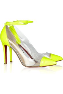Christian Louboutin Un Bout 100 Patent Leather and Pvc Pumps - Lyst
