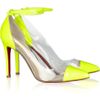 Christian Louboutin Un Bout 100 Patent Leather and Pvc Pumps in Yellow (chartreuse) - Lyst