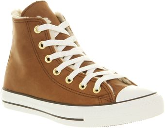 Converse All Star Leather Hi Brn Shrling Smu - Lyst