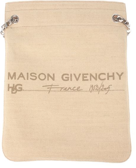 Givenchy Cotton Canvas Pocket Bag with Designer Logo On Front in Beige (sea) - Lyst