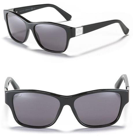 Gucci Square Wayfarer Sunglasses in Black - Lyst