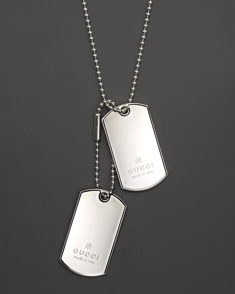 Gucci Dogtag Necklace in Sterling Silver 23 L in White for ...