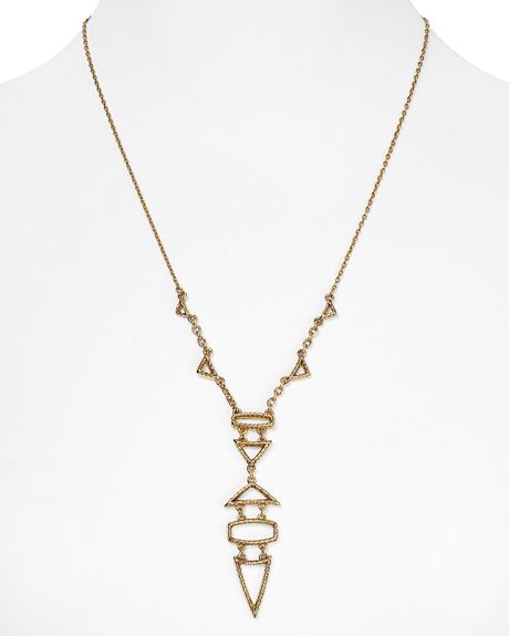 House Of Harlow Small Geometric Drop Necklace  in Gold - Lyst