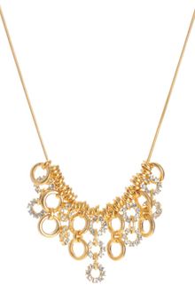 Kenneth Cole Gold Tone Crystal Circle Frontal Necklace - Lyst