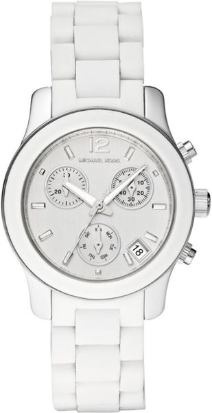 Michael Kors Womens Chronograph White Silicone Bracelet 34mm First Macys in White - Lyst